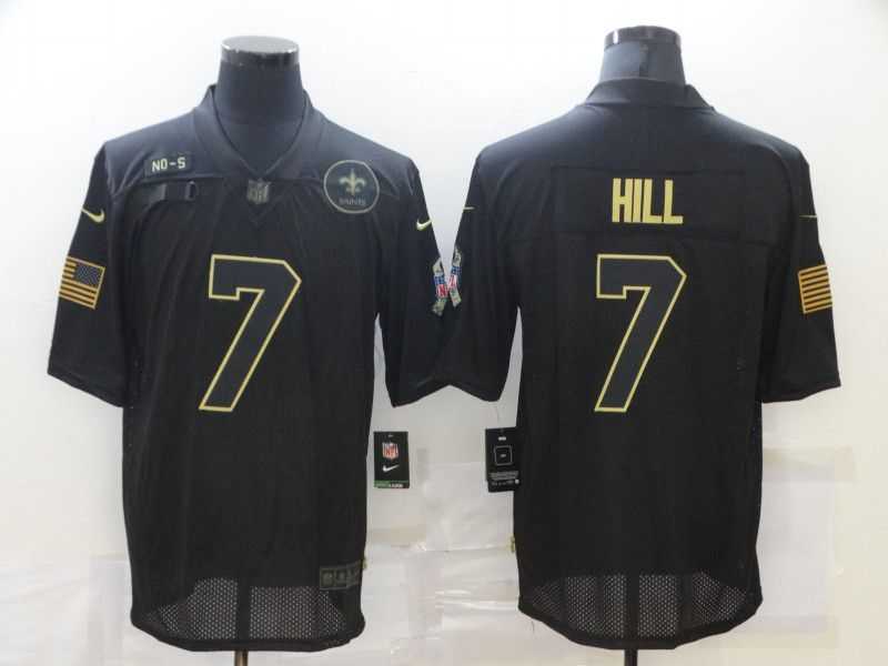 Men New Orleans Saints 7 Hill Black Nike Limited Vapor Untouchable NFL Jerseys